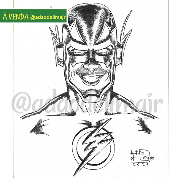 The Flash busto Nanquim Canson 200g tam A4